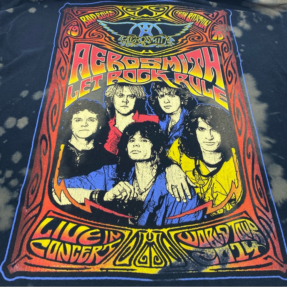 Aerosmith Live Let Rock Rule Tour 2014 Black Tie-Dye Concert Band Tee T-Shirt 3X - Picture 11 of 11